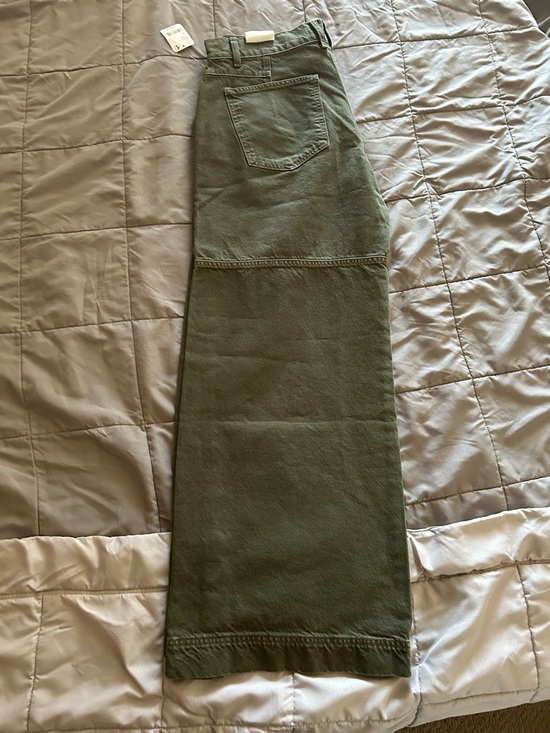 Free People Denim - Free People Olive Green Wide Leg Jeans
